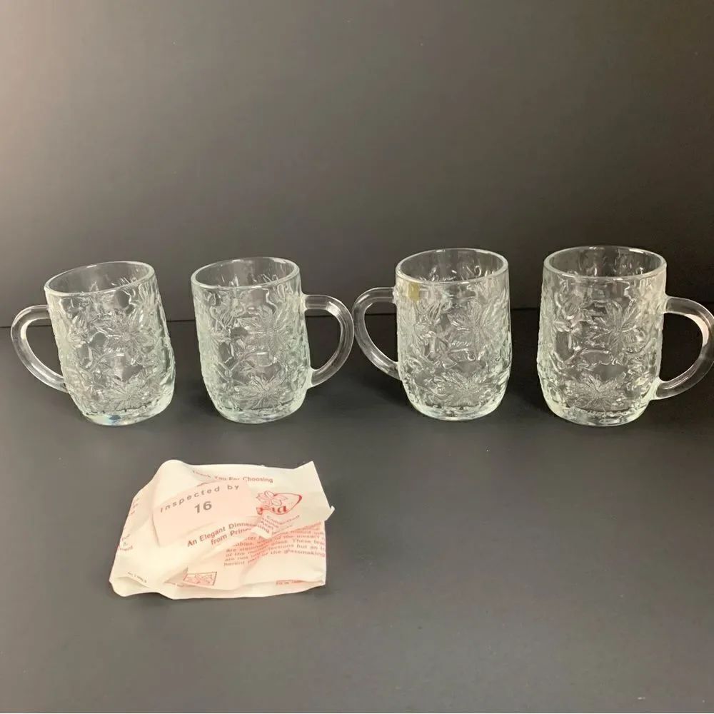 VTG Princess House Set of 6 Fantasia Glass Mugs